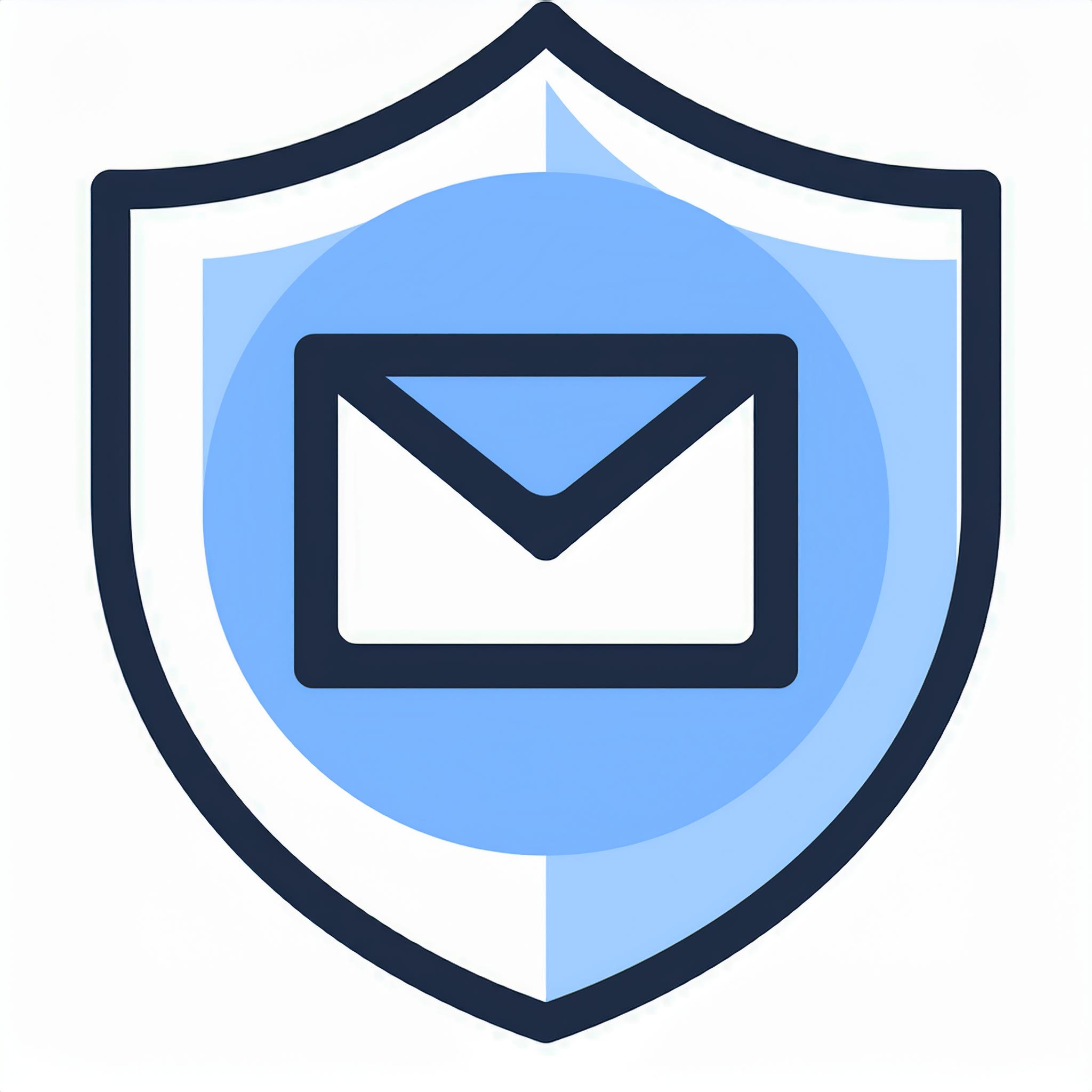 Icon of an envelope within a shield, symbolizing email security and improved deliverability, ensuring your messages land safely in the inbox.